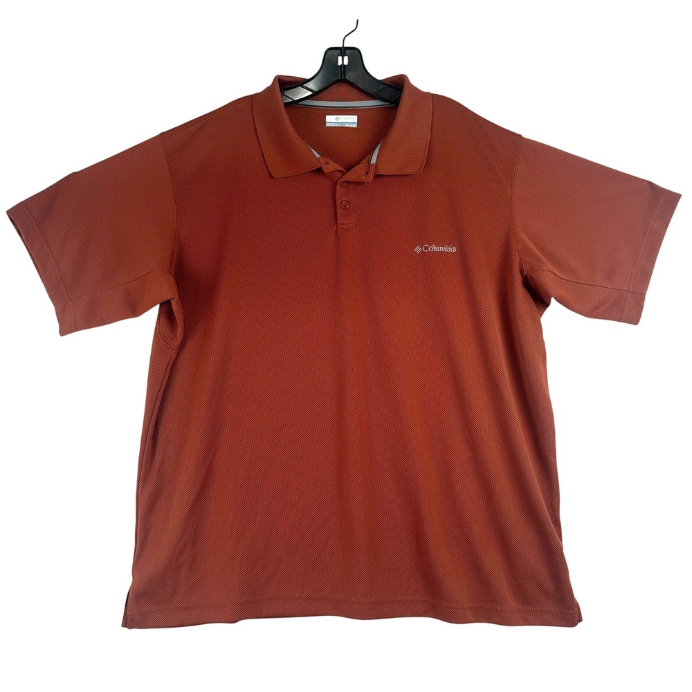 Columbia‎ Performance Polo Shirt Mens XXL Orange Gorpcore Hiking